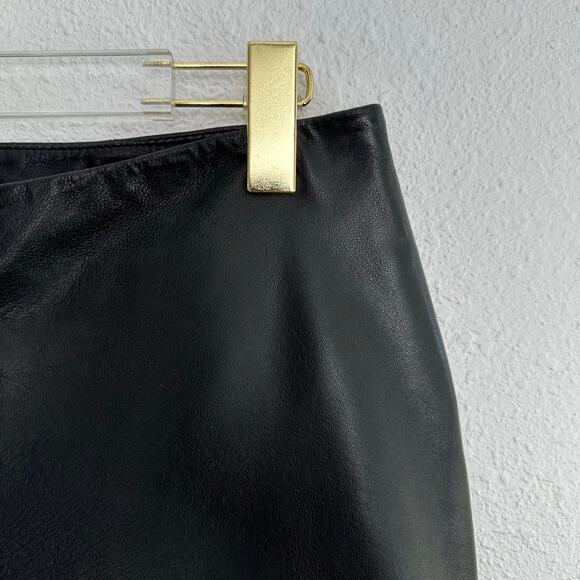 INC Leather Pant Women 12 Black High Rise Straight Leg 90s Vintage Y2K Grunge - Picture 4 of 8